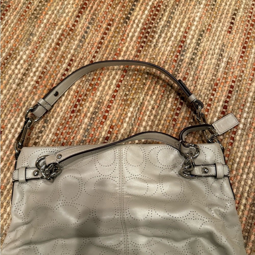 Coach Gray Leather Handbag - image 2